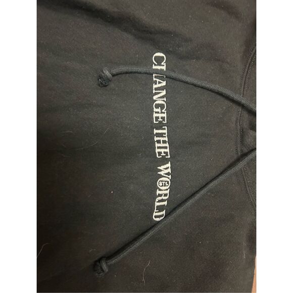 Champion Black Hoodie "Change the World" StL Sz Small  + - Picture 2 of 6